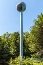 A water tower in the woods in Venango County, Pennsylvania, USA