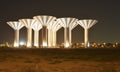 Water Towers at night in the desert