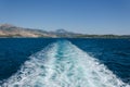 Water traces left by a cruising boat