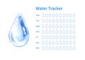 Water tracker with water drop