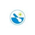 Water traditional natural plus medical herbs symbol logo vector Royalty Free Stock Photo