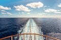 Water trail of a cruise ship. Royalty Free Stock Photo