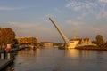 Water tram on the Moltawa riverbank in Gdansk, Poland Royalty Free Stock Photo