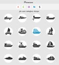 Water transport icon set