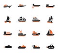 water transport icon set