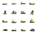 water transport icon set Royalty Free Stock Photo