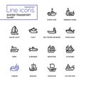 Water transport - line design icons set