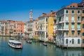 Water transportation and colorful historic buildings of Venice