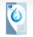 Water treatment company presentation flyer. Freshwater conceptual blue graphic vector illustration for use in spa and resort