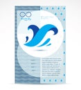 Water treatment company presentation flyer. Freshwater conceptual blue graphic vector illustration for use in spa and resort