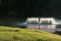 Water treatment equipment,Water turbines with plastic paddles Royalty Free Stock Photo