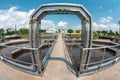 Water treatment facility with large pools Royalty Free Stock Photo