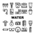 Water Treatment Filter Collection Icons Set Vector Royalty Free Stock Photo