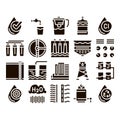 Water Treatment Items Glyph Icons Set Vector Royalty Free Stock Photo