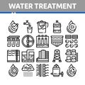 Water Treatment Items Vector Thin Line Icons Set Royalty Free Stock Photo