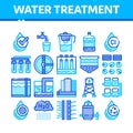 Water Treatment Items Vector Thin Line Icons Set Royalty Free Stock Photo