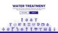Water Treatment Vector Thin Line Icons Set Royalty Free Stock Photo