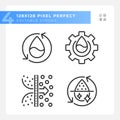 Water treatment linear icons set