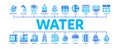 Water Treatment Minimal Infographic Banner Vector Royalty Free Stock Photo