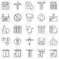 Water Treatment outline icons - vector filter vector signs