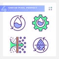 Water treatment RGB color icons set