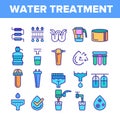 Water Treatment Vector Color Line Icons Set Royalty Free Stock Photo