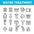 Water Treatment Vector Thin Line Icons Set Royalty Free Stock Photo