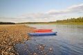 Water trip on the river Schugor in the Komi Republic.