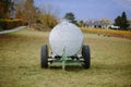 Water trough in a field