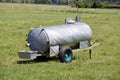 water trough metal aluminum for cows, these trailers are mobile and can be quickly parked in any place, green meadow, without