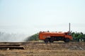 Water Truck spray to ground for protect occur dust