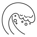 Water tsunami icon, outline style