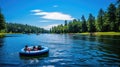 water tubing lake Royalty Free Stock Photo