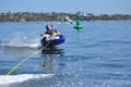 Water tubing skiing teen boy Royalty Free Stock Photo