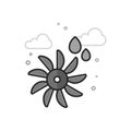 Flat Grayscale Icon - Water turbine