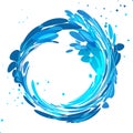 Water twisted splash round shape, vector illustration Royalty Free Stock Photo
