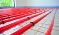 Water underfloor heating pipes