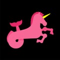 Water unicorn Hippocampus Mythical animal. Heraldic beast isolated. Sea horse with fishtail