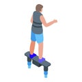 Water up flyboard icon isometric vector. Diver deep water