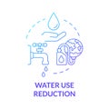 Water use reduction blue gradient concept icon Royalty Free Stock Photo