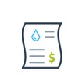 Water utility bill color icon