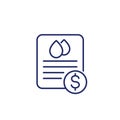 water utility bill icon, line vector art