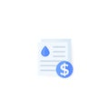 Water utility bills, vector icon