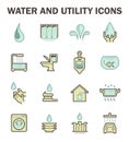 Water icon sets Royalty Free Stock Photo