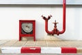 Water valve fire with Fire hose cabinet Royalty Free Stock Photo