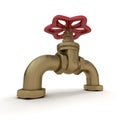 Water valve in red and copper