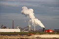 Water vapour from pipes at the Tata steel plant in IJmuiden