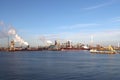 Water vapour from pipes at the Tata steel plant in IJmuiden