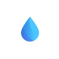Water vector icon. Drop logo template. Company emblem design. Abstract blue symbol on white background. Vectors. Royalty Free Stock Photo