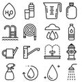 Water vector icon set. watering illustration sign collection. drinking symbol or logo.